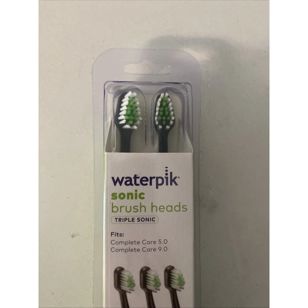 Waterpik Triple Sonic Replacement Brush Heads, STRB-3WB, 3 Count, Black